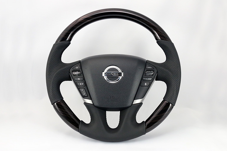 ケンスタイル後期型E52エルグランド用オリジナルステアリングブラウンエボニー ケンスタイル後期型E52エルグランド用オリジナルステアリングブラウンエボニー