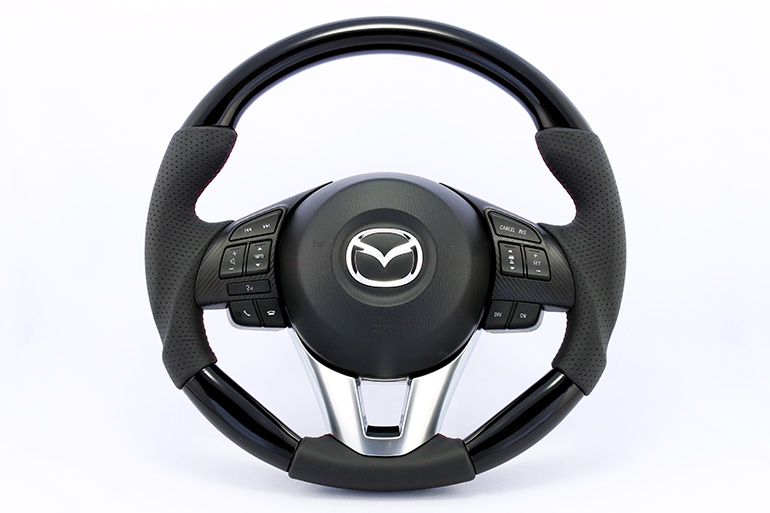 マツダ車用ウッド(ピアノブラック)/レザーコンビステアリング マツダ車用ウッド(ピアノブラック)/レザーコンビステアリング