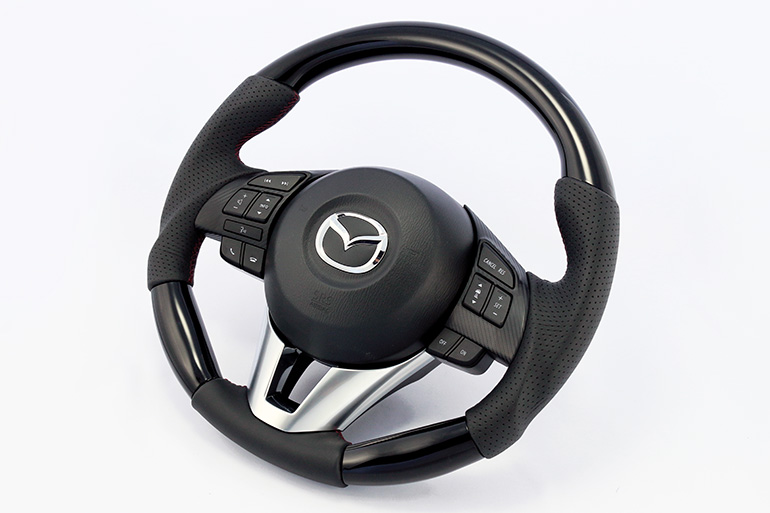 マツダ車用ウッド(ピアノブラック)/レザーコンビステアリング マツダ車用ウッド(ピアノブラック)/レザーコンビステアリング