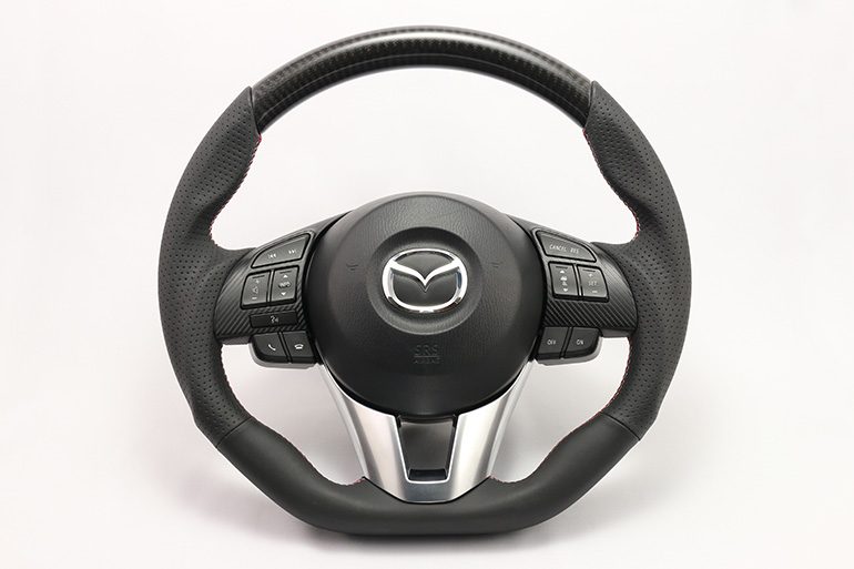 ケンスタイルカーボン/レザーコンビステアリングforアクセラ/デミオ/CX-3/CX-5 ケンスタイルカーボン/レザーコンビステアリングforアクセラ/デミオ/CX-3/CX-5