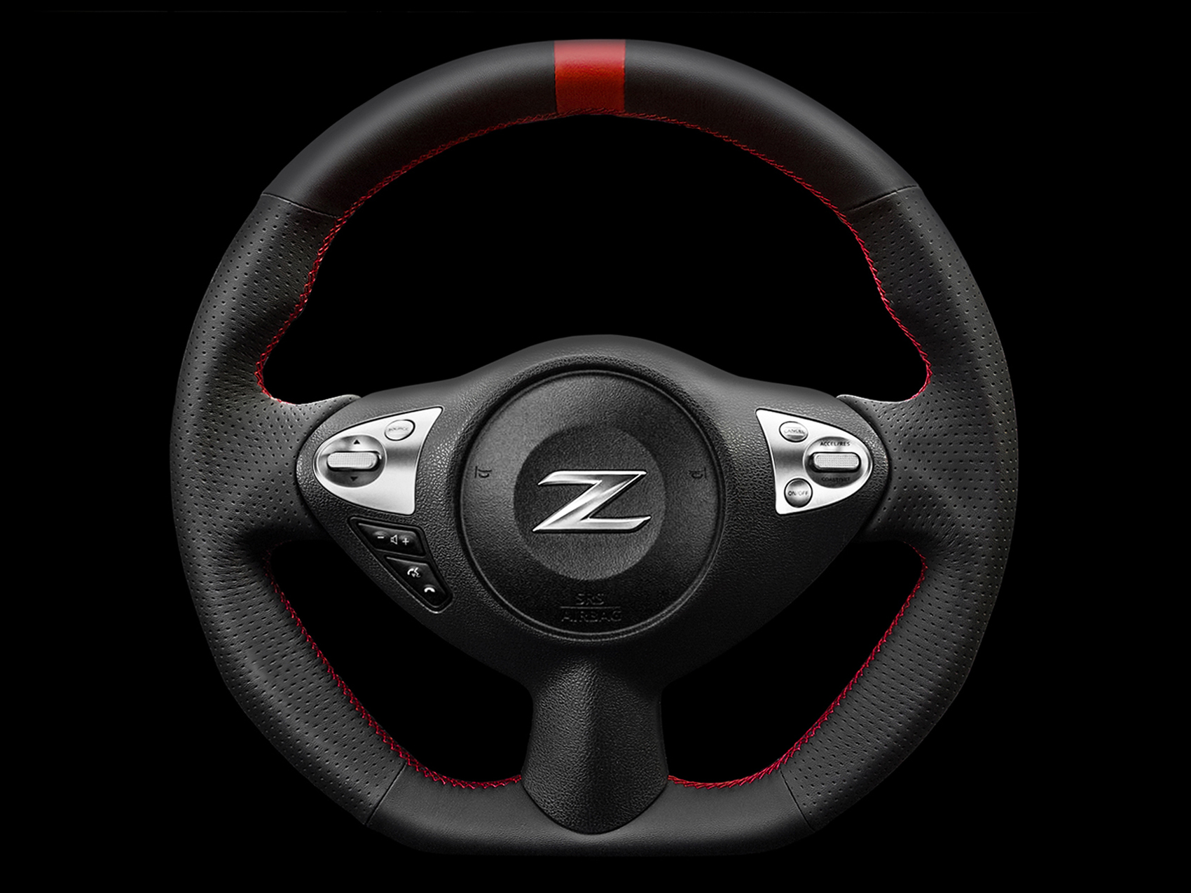 ケンスタイルオリジナルステアリング|フェアレディZ(Z34)ブラックレザーレッドライン ケンスタイルオリジナルステアリング|フェアレディZ(Z34)ブラックレザーレッドライン