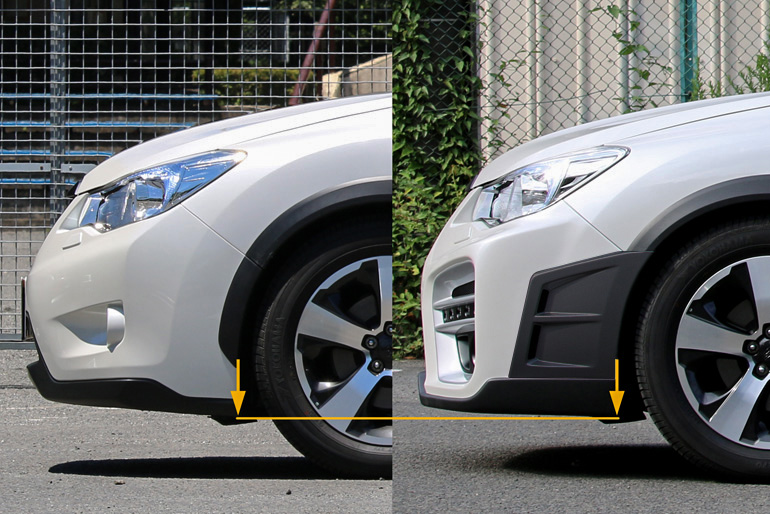 純正バンパーとケンスタイルバンパーのサイズ比較 純正バンパーとケンスタイルバンパーのサイズ比較