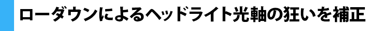 ローダウンによるヘッドライト光軸の狂いを補正！